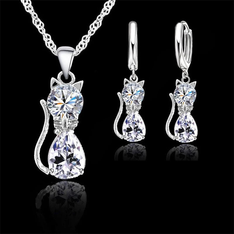 Real 925 Sterling Silver Color Jewelry Sets for Woman Girls