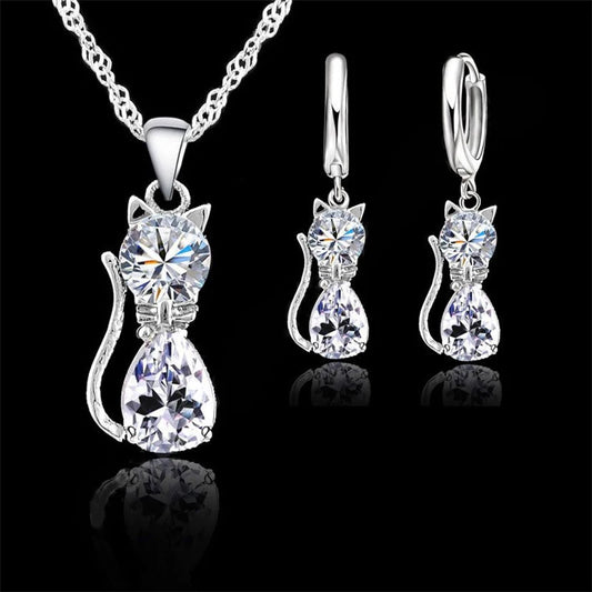 Real 925 Sterling Silver Color Jewelry Sets for Woman Girls