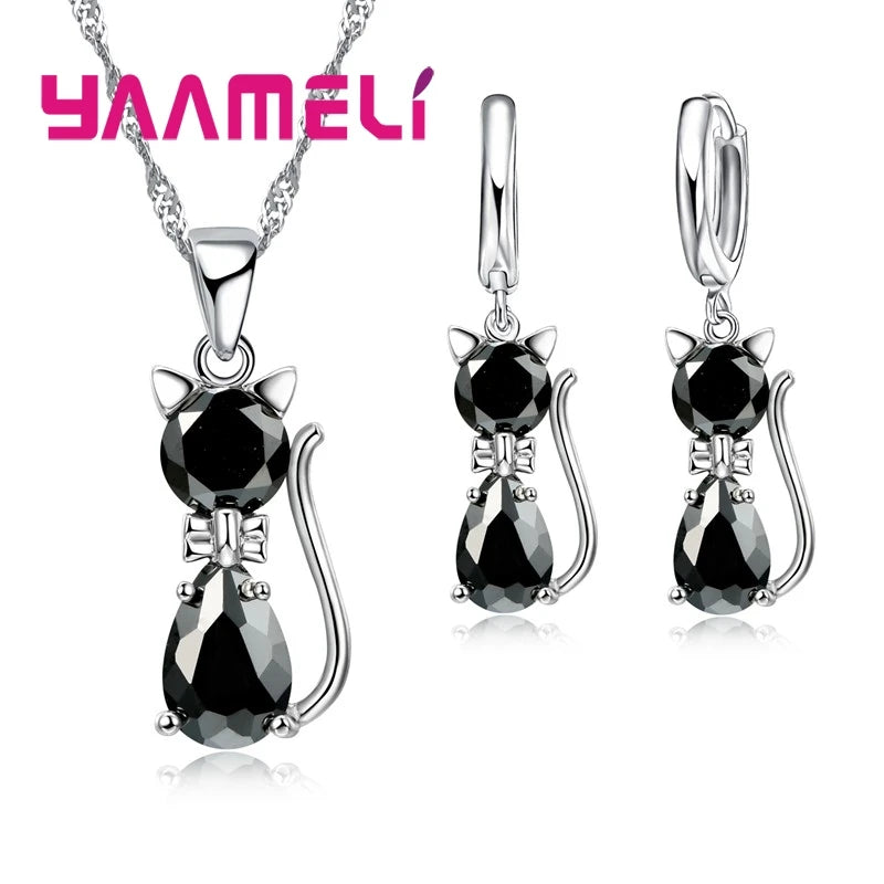 Real 925 Sterling Silver Color Jewelry Sets for Woman Girls