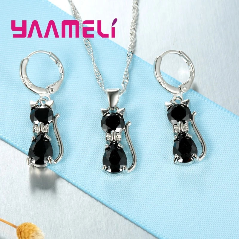 Real 925 Sterling Silver Color Jewelry Sets for Woman Girls