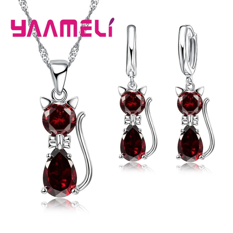 Real 925 Sterling Silver Color Jewelry Sets for Woman Girls