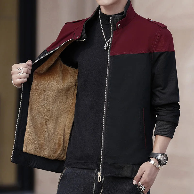 DIMUSI Winter Men's Bomber Jacket Casual Mens Outwear.
