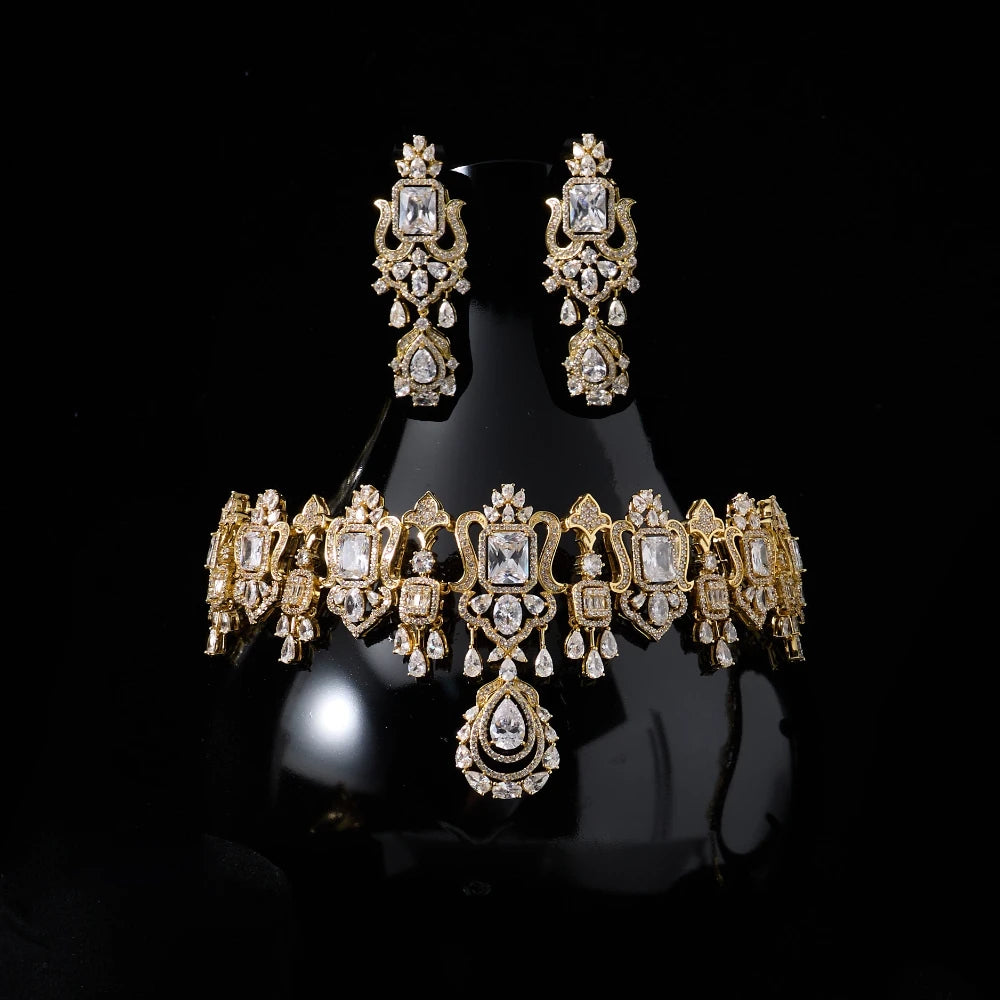 INJEWELIFE Choker Necklace and Earrings for Women's