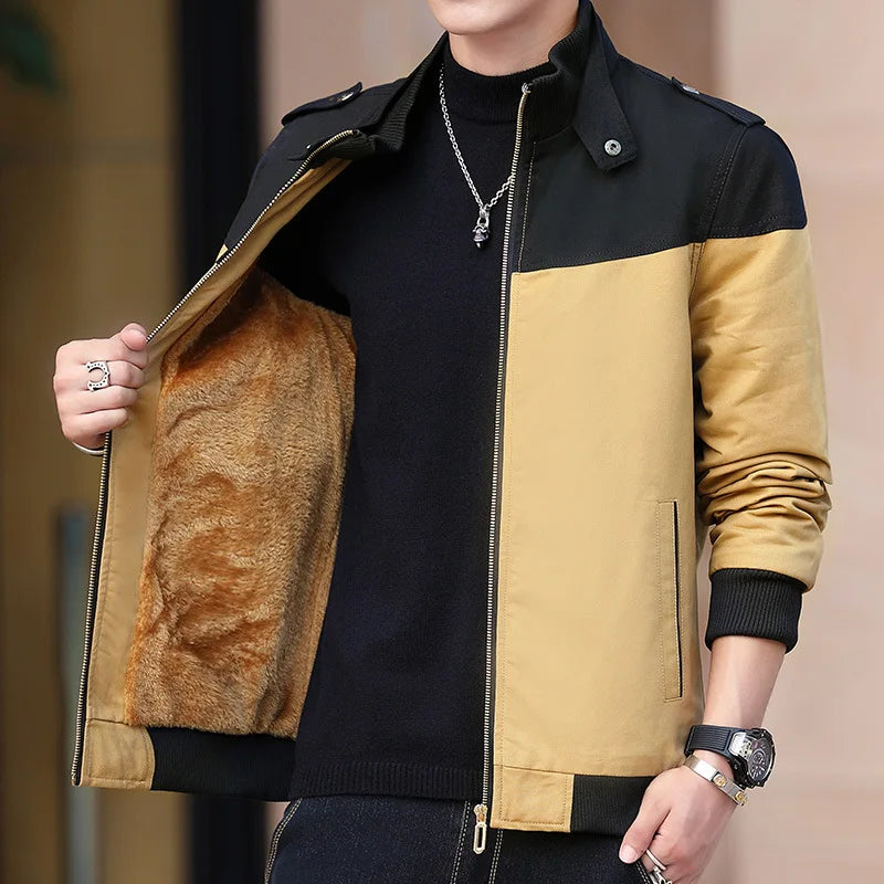 DIMUSI Winter Men's Bomber Jacket Casual Mens Outwear.