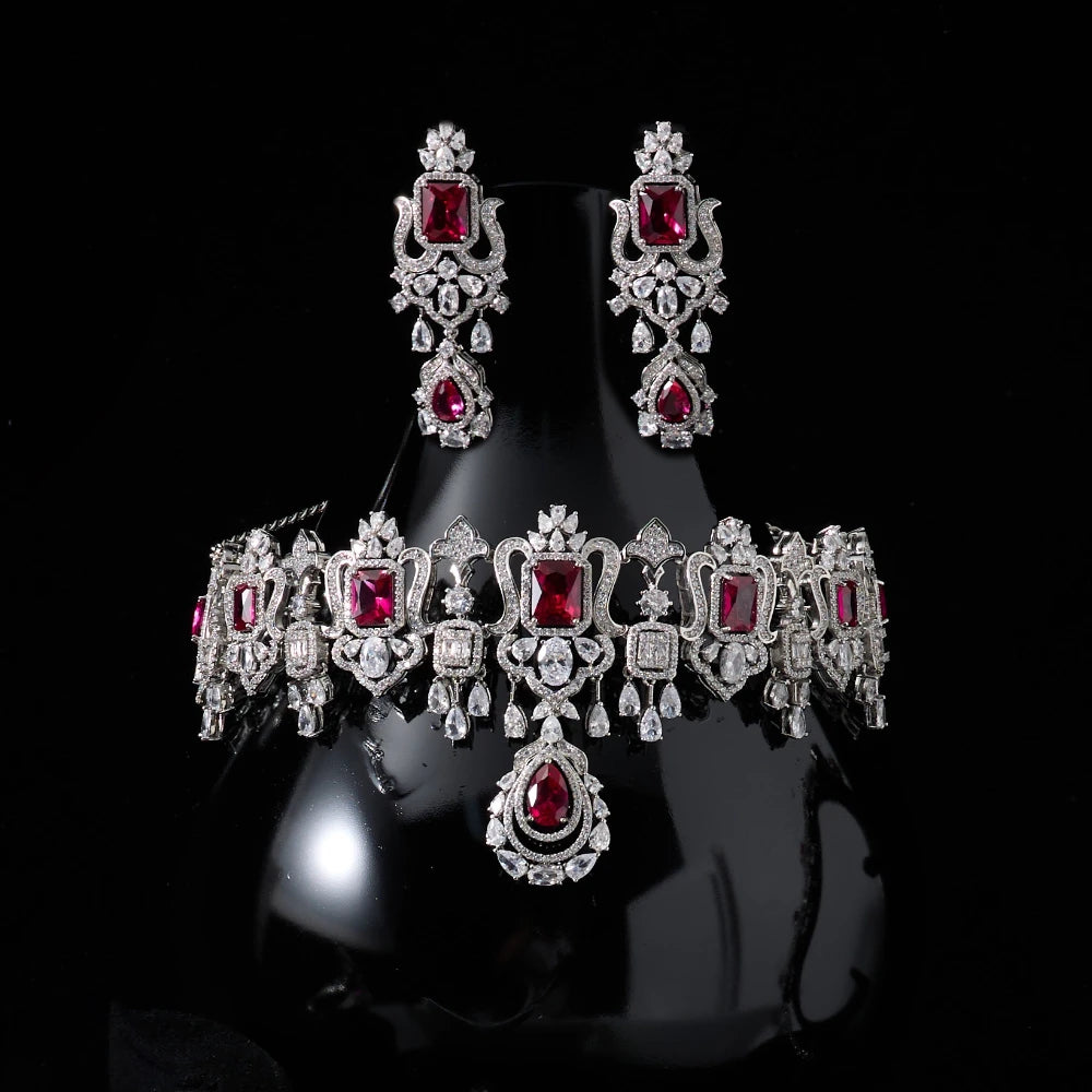 INJEWELIFE Choker Necklace and Earrings for Women's