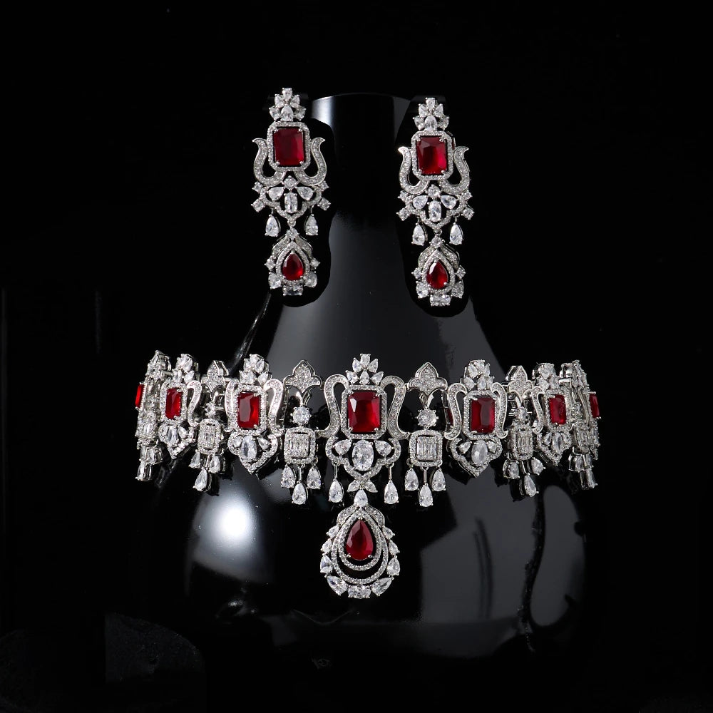 INJEWELIFE Choker Necklace and Earrings for Women's