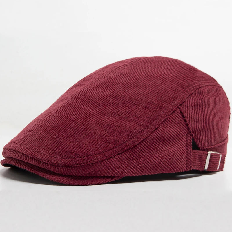 Men Fashion Corduroy Beret Spring Autumn Thick Warm