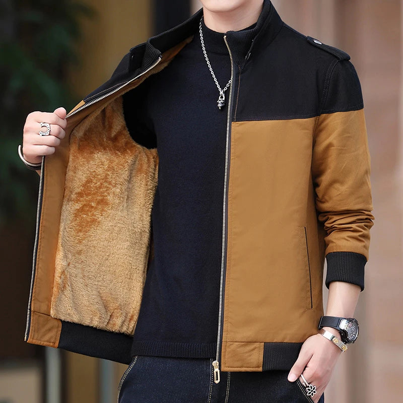 DIMUSI Winter Men's Bomber Jacket Casual Mens Outwear.