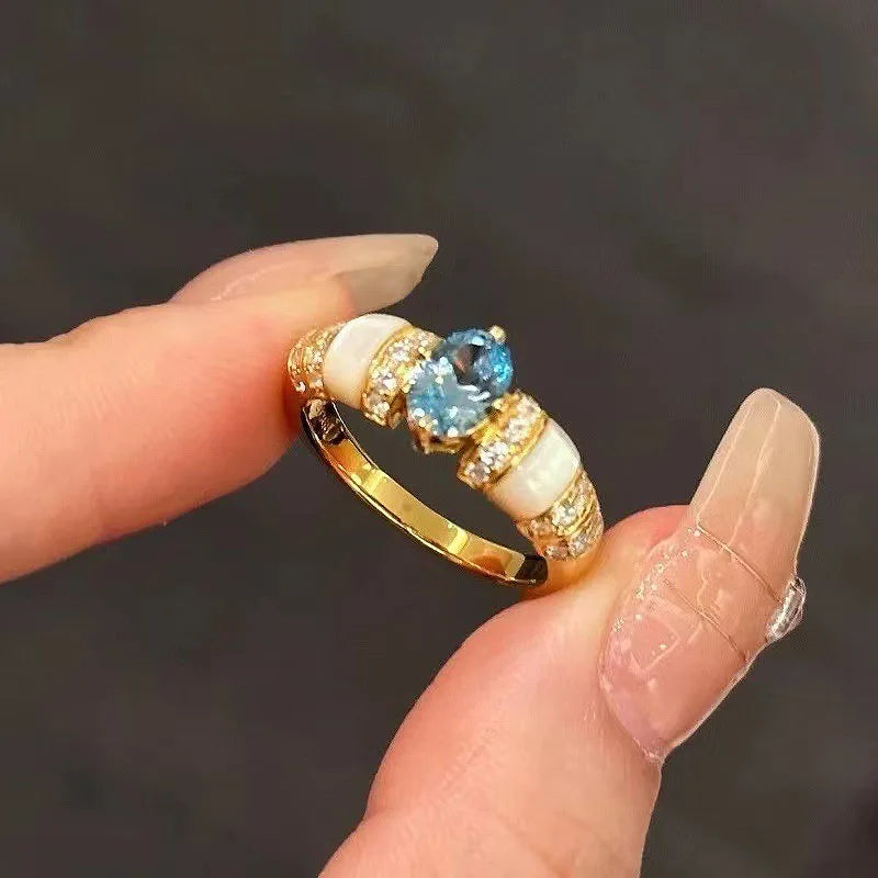 Classic blue jewelry sets dreamy aquamarine gem