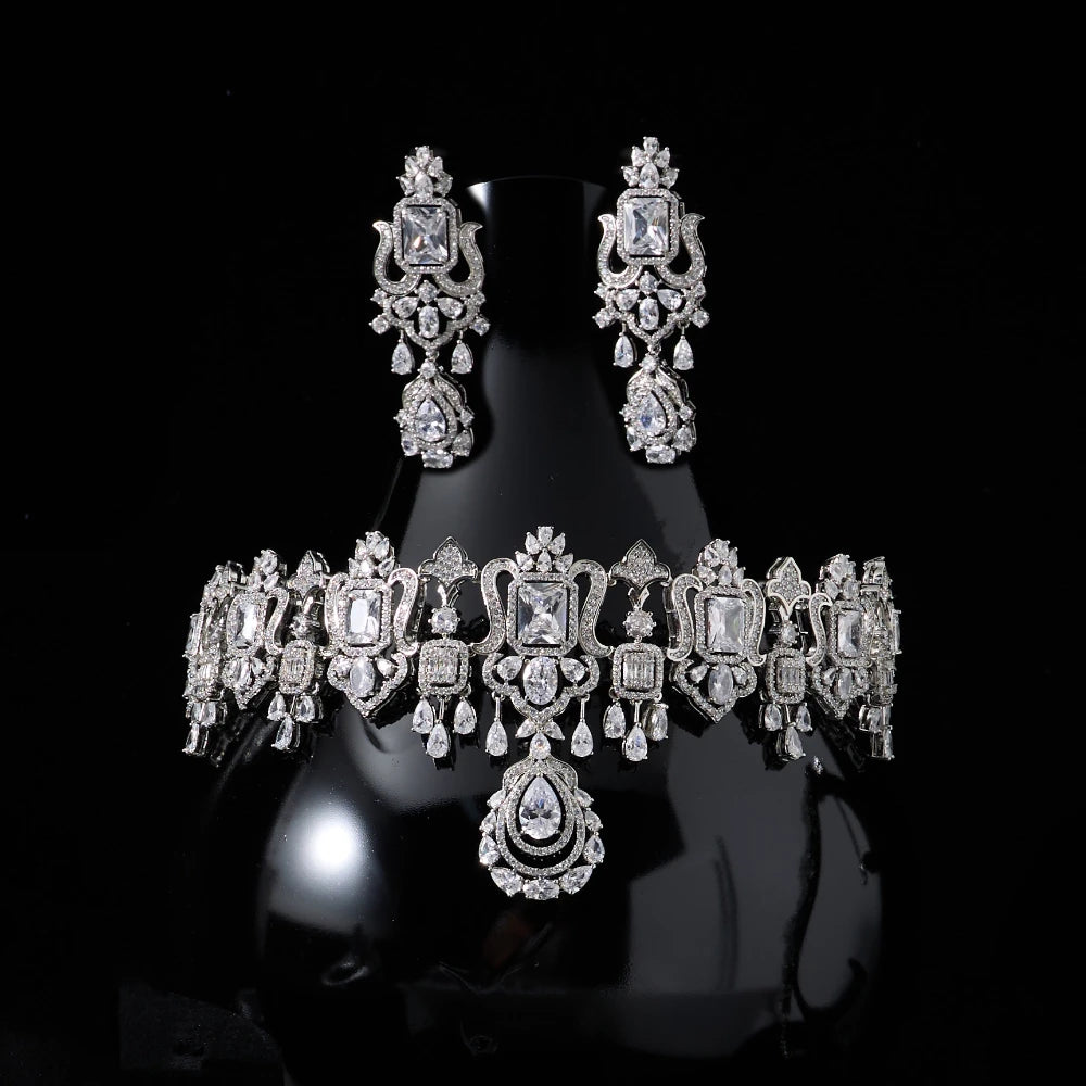 INJEWELIFE Choker Necklace and Earrings for Women's