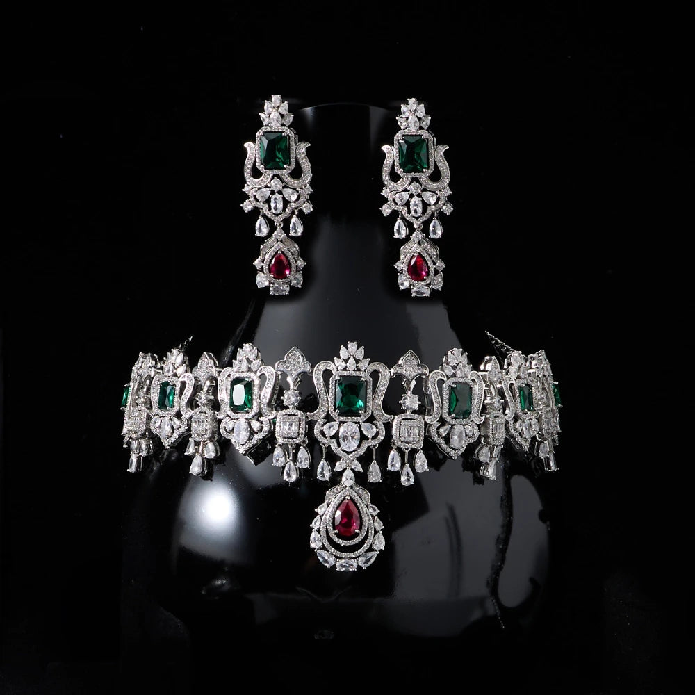 INJEWELIFE Choker Necklace and Earrings for Women's