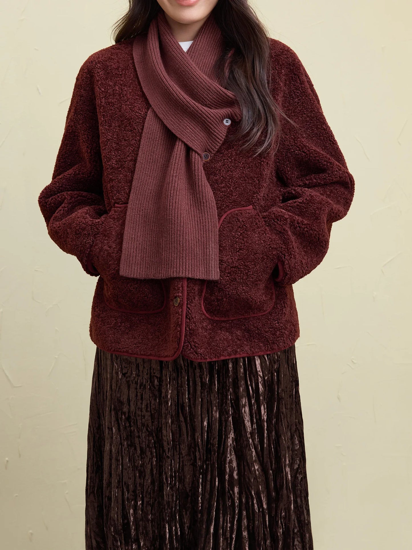 DUSHU Women Winter Coat With Scarf