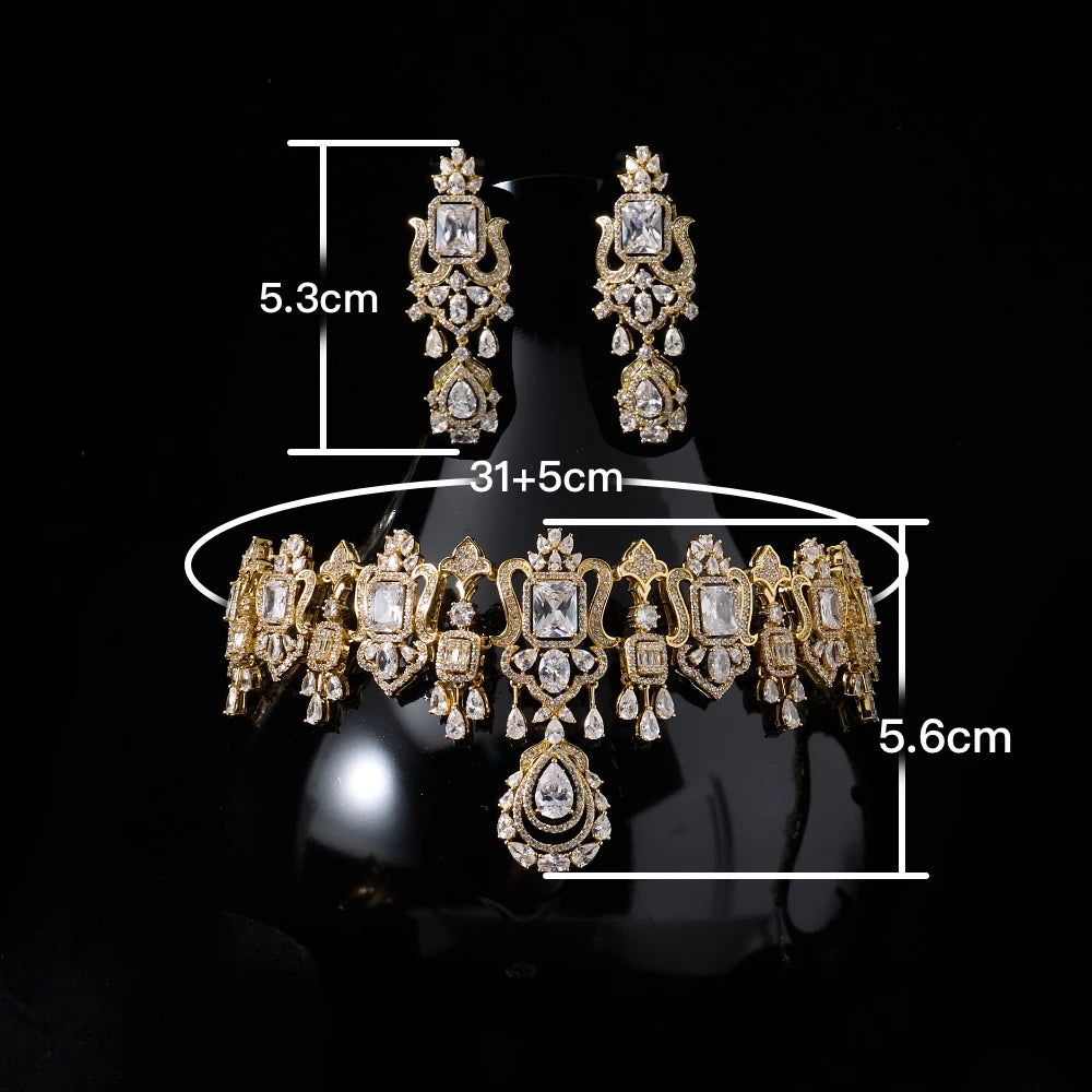 INJEWELIFE Choker Necklace and Earrings for Women's