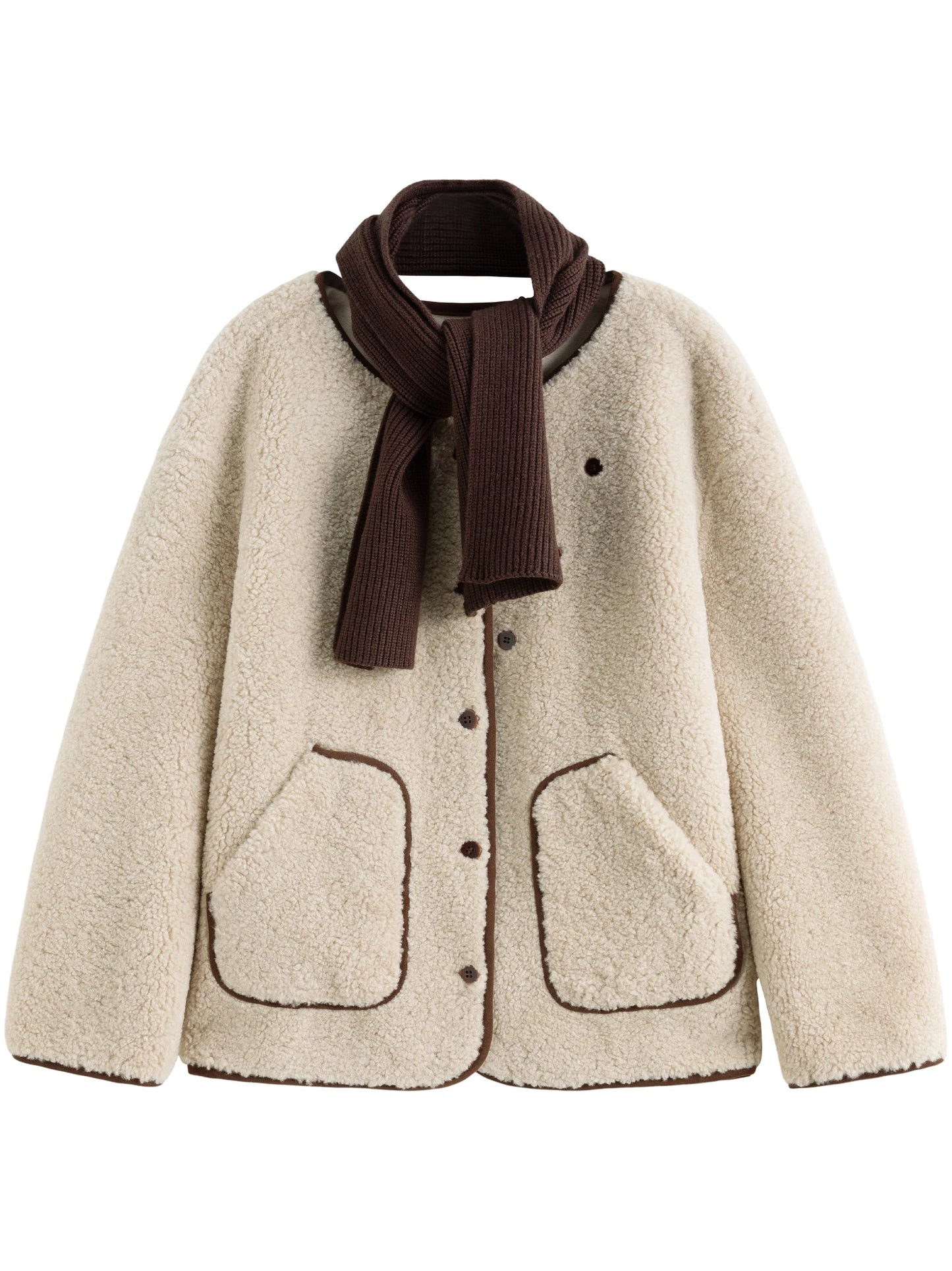 DUSHU Women Winter Coat With Scarf