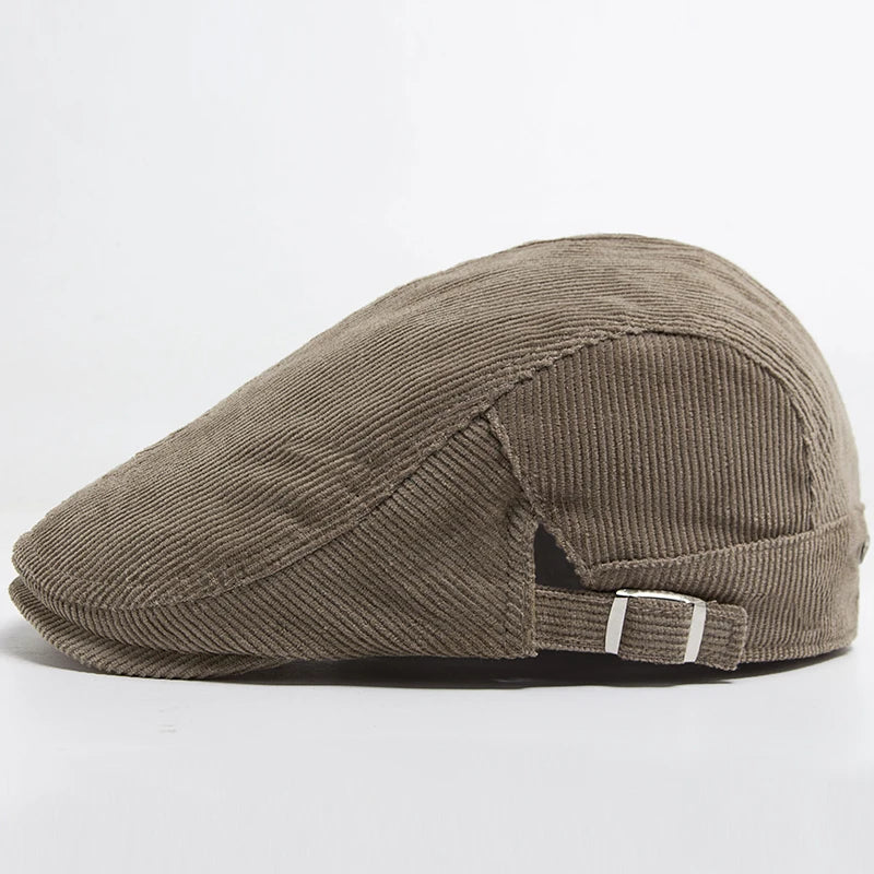 Men Fashion Corduroy Beret Spring Autumn Thick Warm